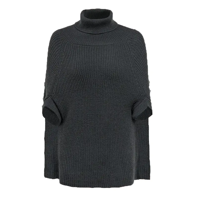 Women Knitted Cloak Poncho Sweater Camel Fall Winter