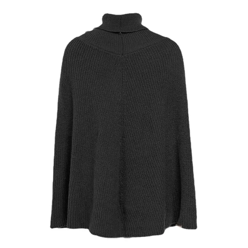 Women Knitted Cloak Poncho Sweater Camel Fall Winter