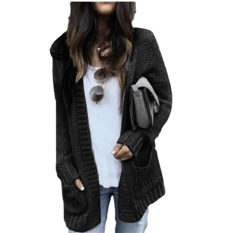 Women's Long Sleeve Knit Cardigan Sweater Pink Gray Casual Daily Wear