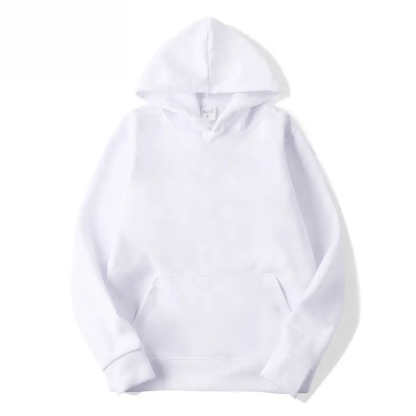 Customizable Men Women Hoodies Solid Color Long Sleeve Pocket Pullover