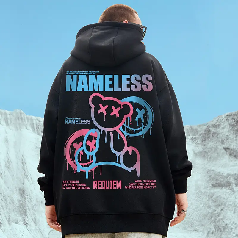 Plus Size Men Fleece Coat Black Autumn