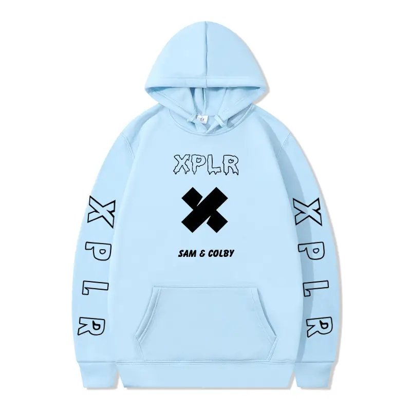 Men Black Hoodie XPLR Sam & Colby Winter Casual