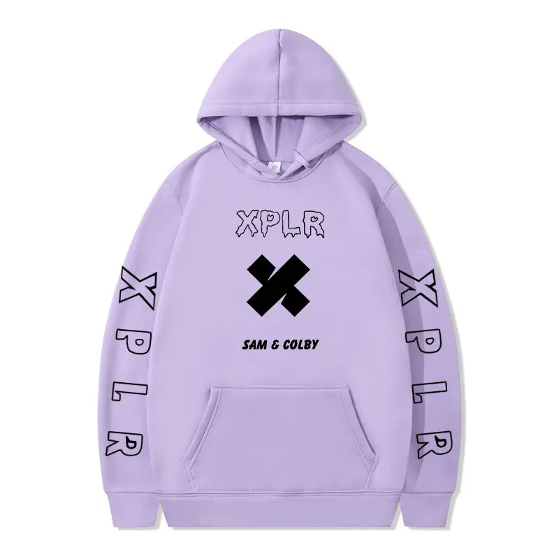 Men Black Hoodie XPLR Sam & Colby Winter Casual