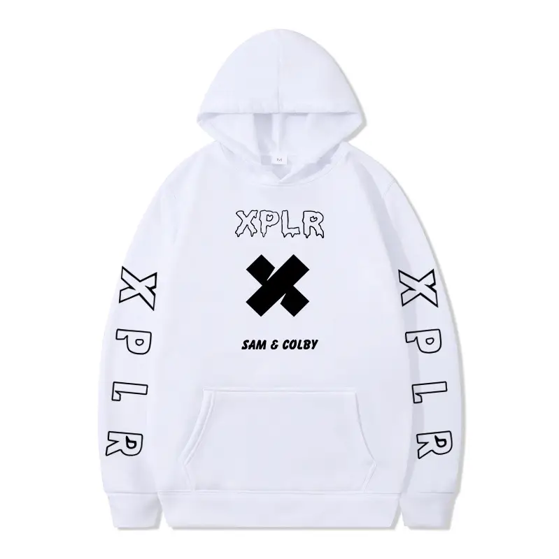 Men Black Hoodie XPLR Sam & Colby Winter Casual