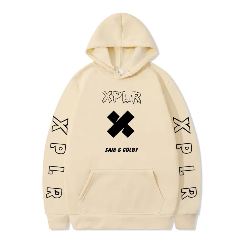 Men Black Hoodie XPLR Sam & Colby Winter Casual
