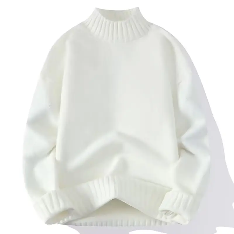 White Half Turtleneck Pullover Sweater for Winter Pakistan