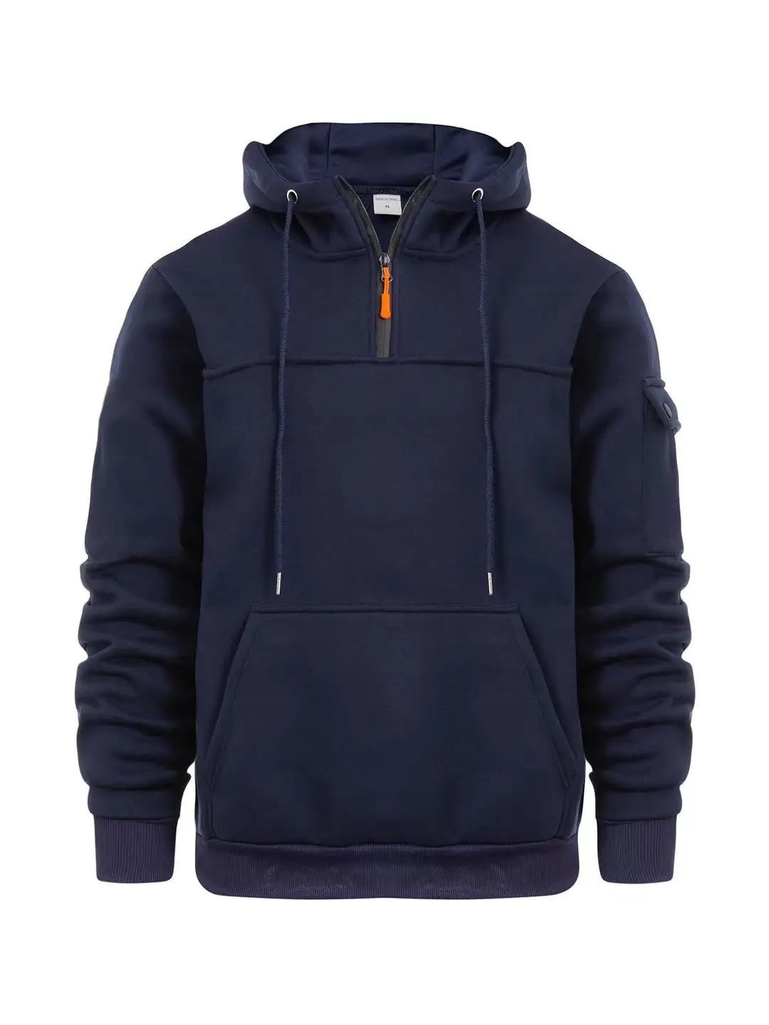 Men Grey Zip Hoodie Sports Casual Autumn