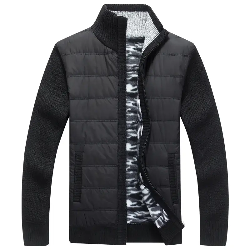 Men Velvet Padded Cardigan Coat Autumn Winter