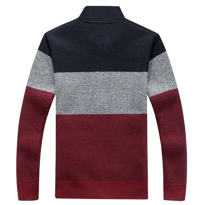 Men's Thick Velvet Zipper Cardigan Autumn Warm V-Neck Coat