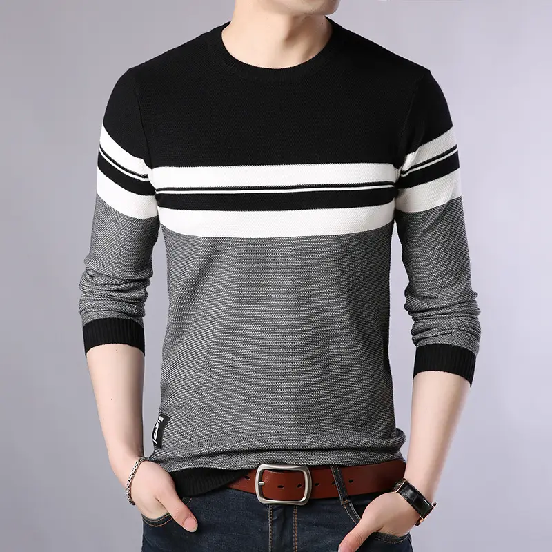 Men Slim Fit Korean Sweater Black Spring