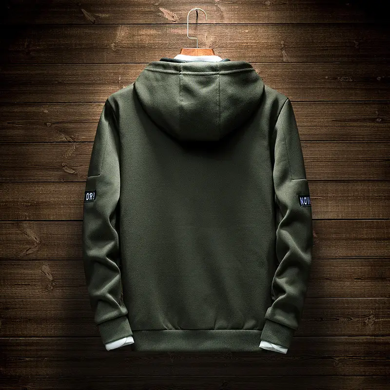 Men Hoodie Olive Green Premium Cotton Blend Street Style