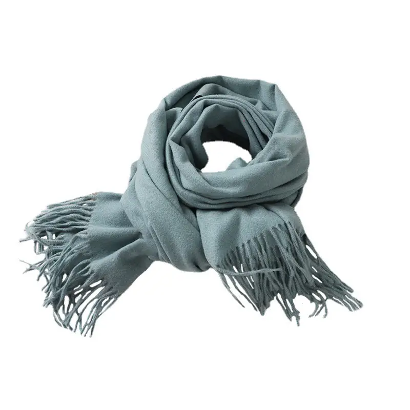 Women's Thick Wool Scarf Autumn Winter Solid Color Japanese Style