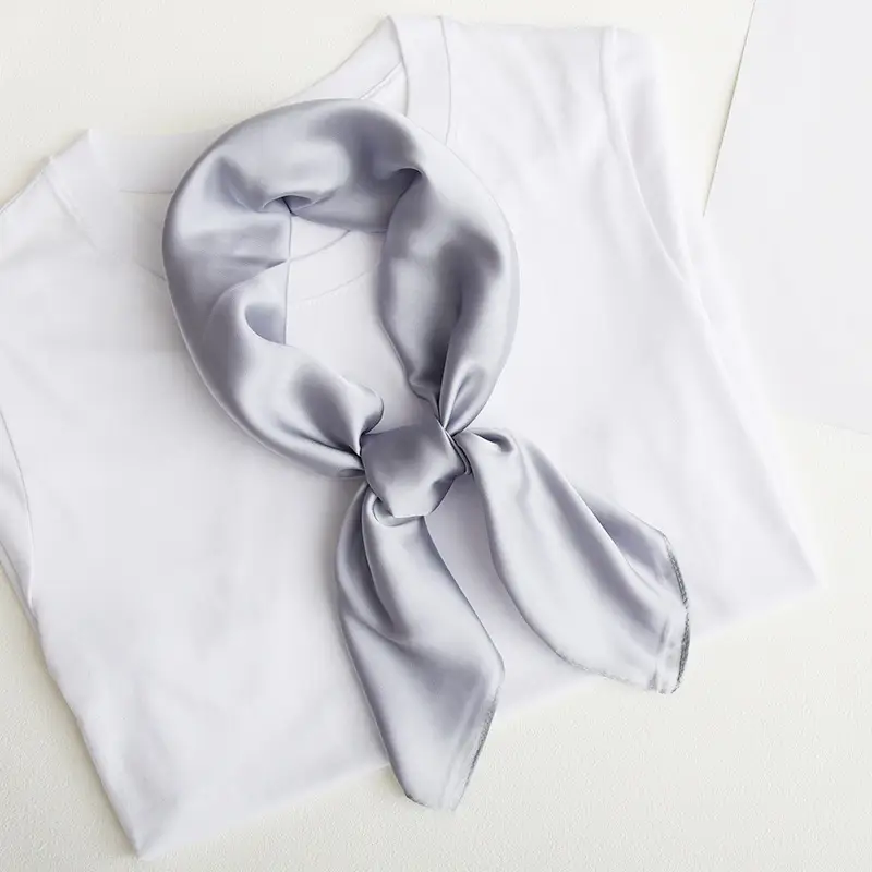 Women Silk Square Scarf Black 70x70cm Fashion
