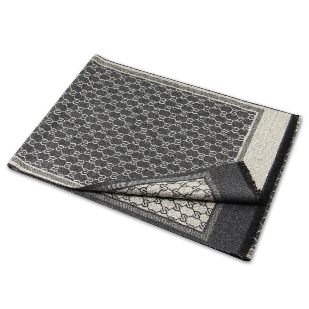 Men Imitation Cashmere Plaid Scarf Business Formal Warm