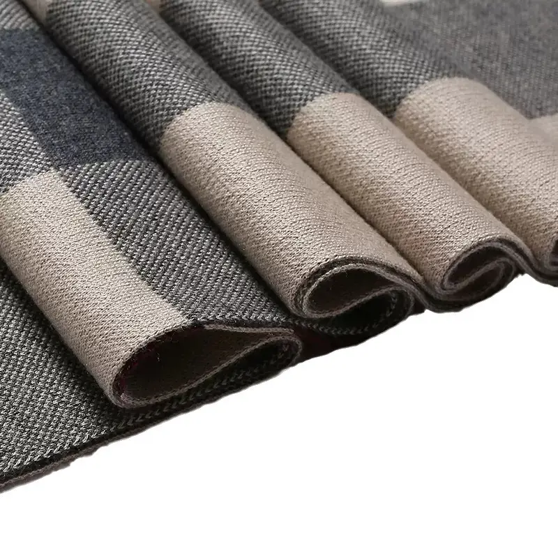 Men's Navy Blue Checkered Winter Scarf