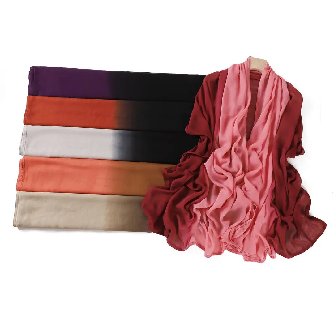 Women's Gradient Cotton Hijab Scarf Breathable Modal
