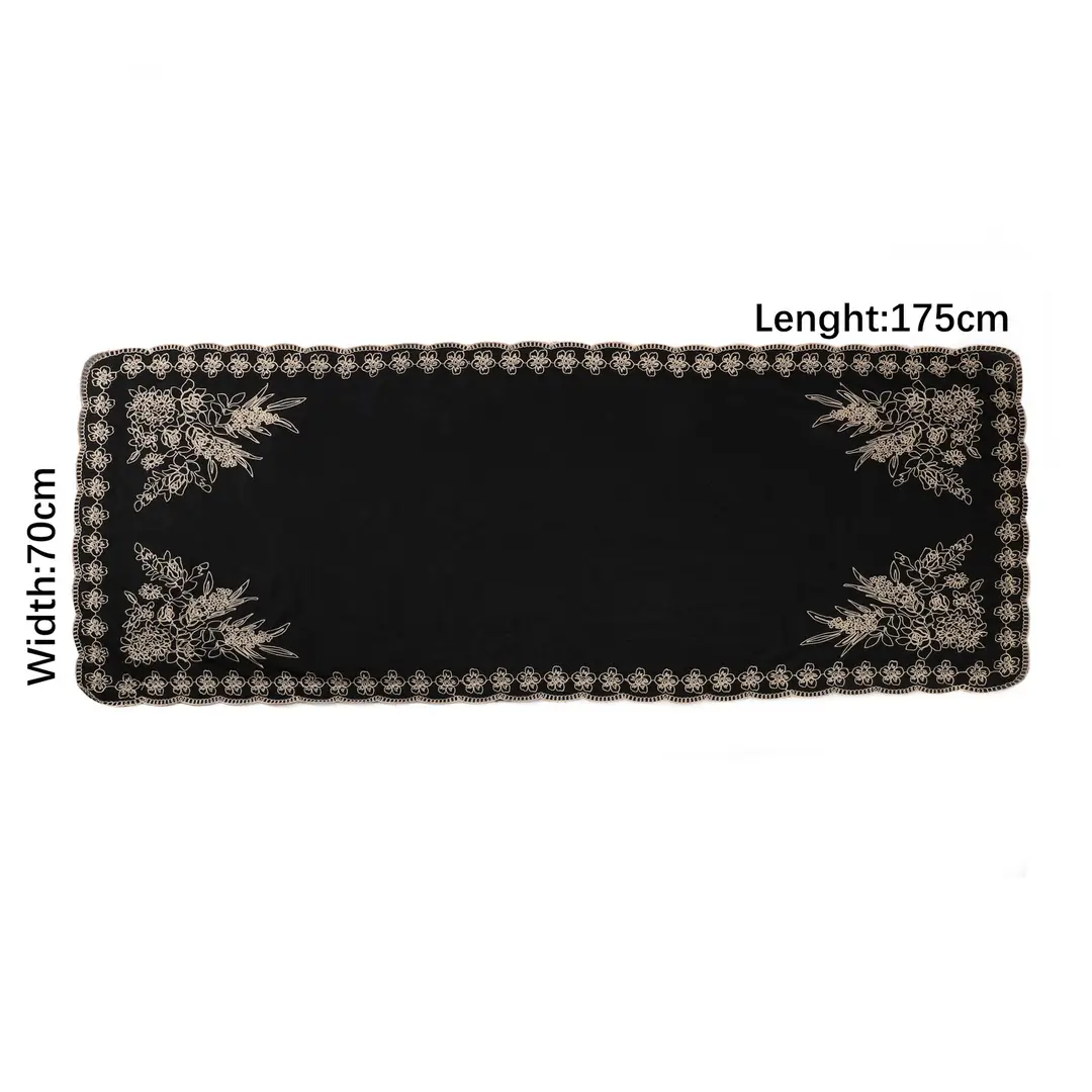 Black Embroidered Women's Scarf Turban Shawl