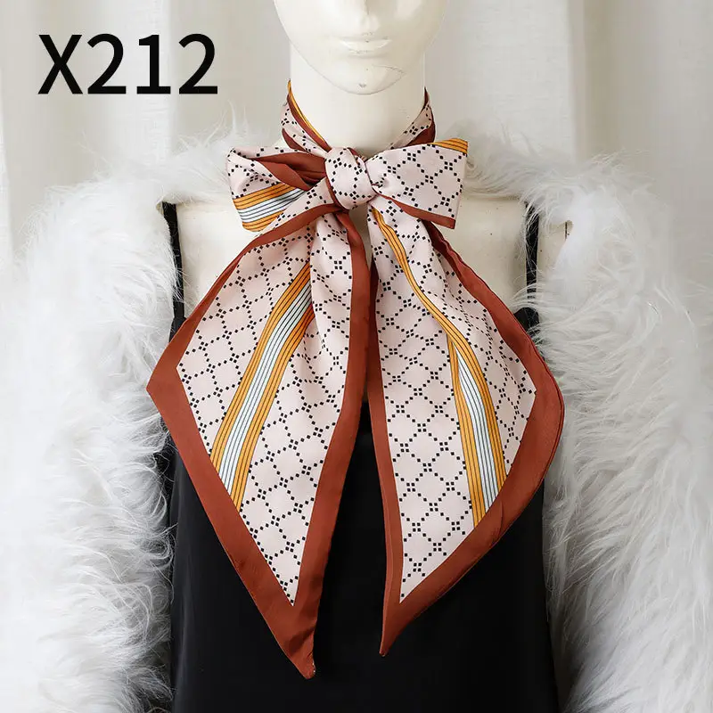 Retro Floral Silk Scarf Orange Blue Women's Fashion Accessory