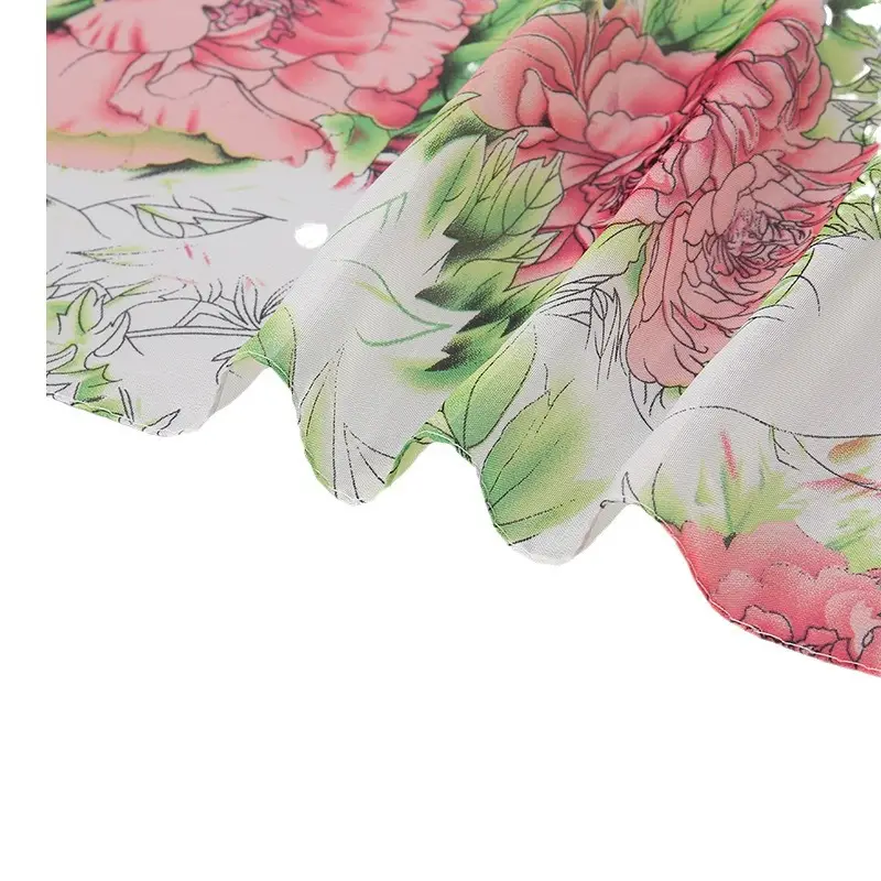 Pink Peony Printed Scarf Spring Summer Lightweight Decorative