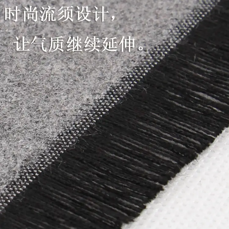 Men's Winter Warm Solid Color Scarf Gray Black