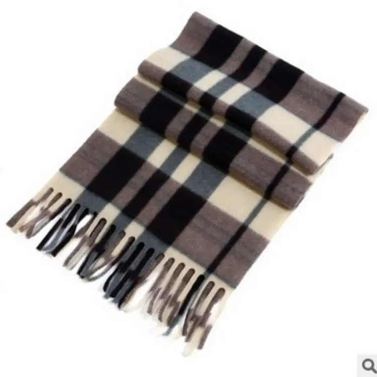 Double-Sided Velvet Plaid Scarf for Men Women