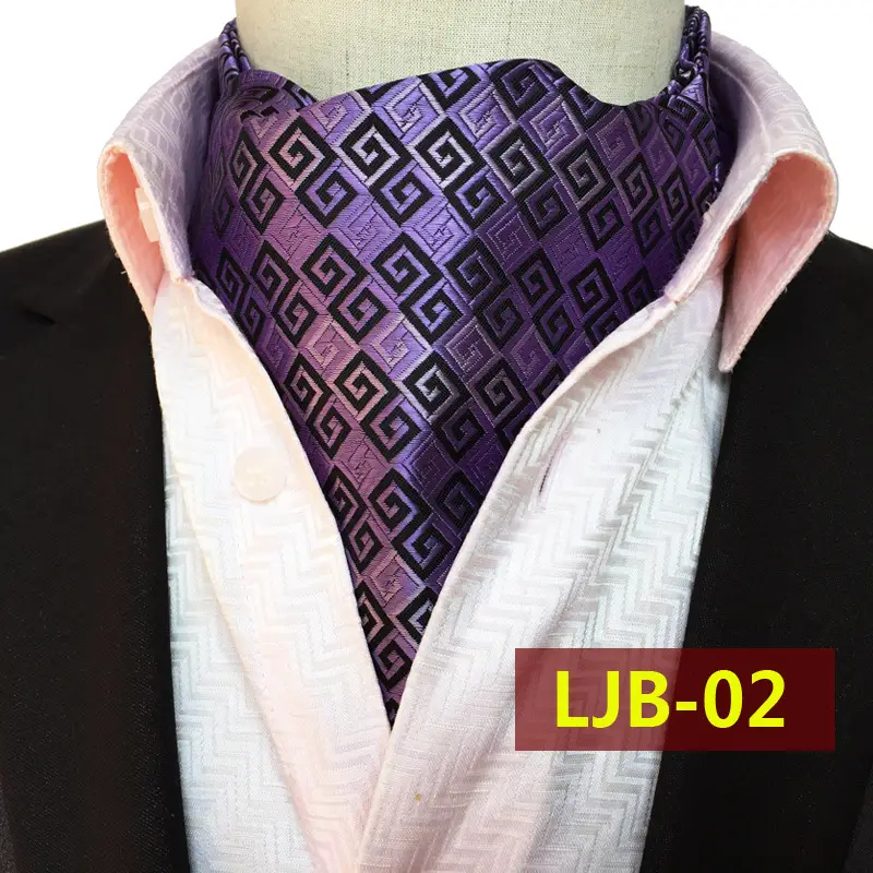 Men's Blue Paisley Jacquard Scarf for Suit Collar