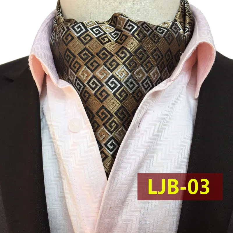 Men's Blue Paisley Jacquard Scarf for Suit Collar