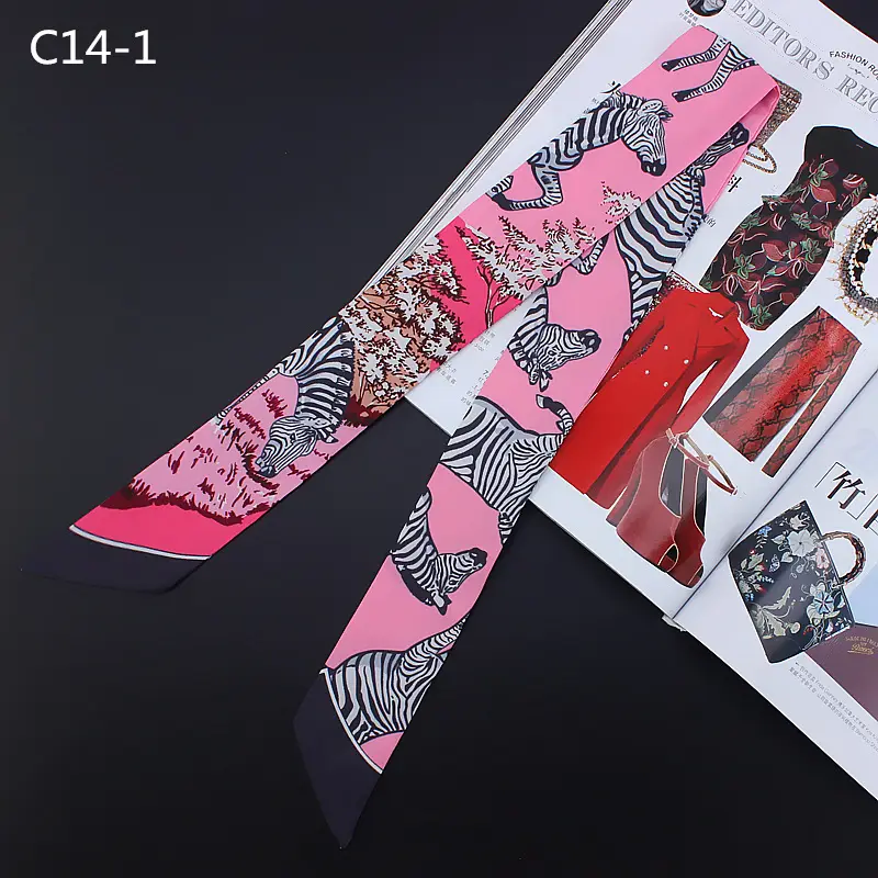 Women Silk Zebra Print Scarf Set of 5 Colors