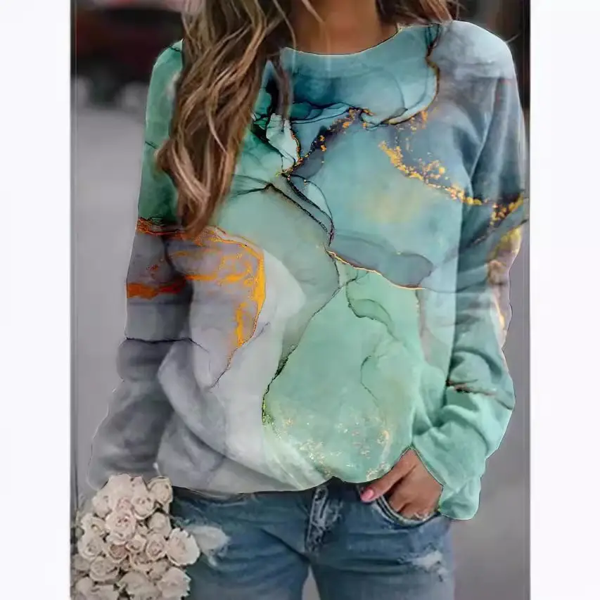 Women Printed Long Sleeve Sweatshirt Forest Sky Design