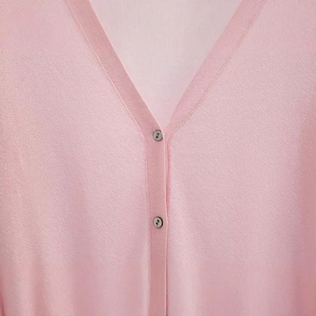Women Summer V-Neck Ice Silk Cardigan Candy Colors