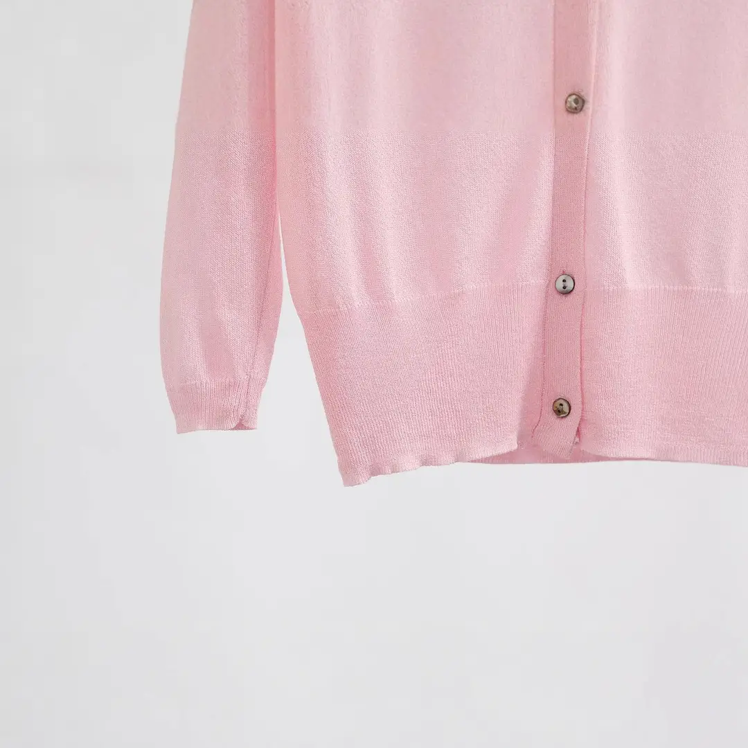 Women Summer V-Neck Ice Silk Cardigan Candy Colors