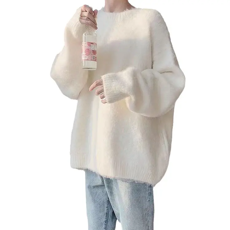 Women Solid Color Loose Sweater Winter Long Sleeve