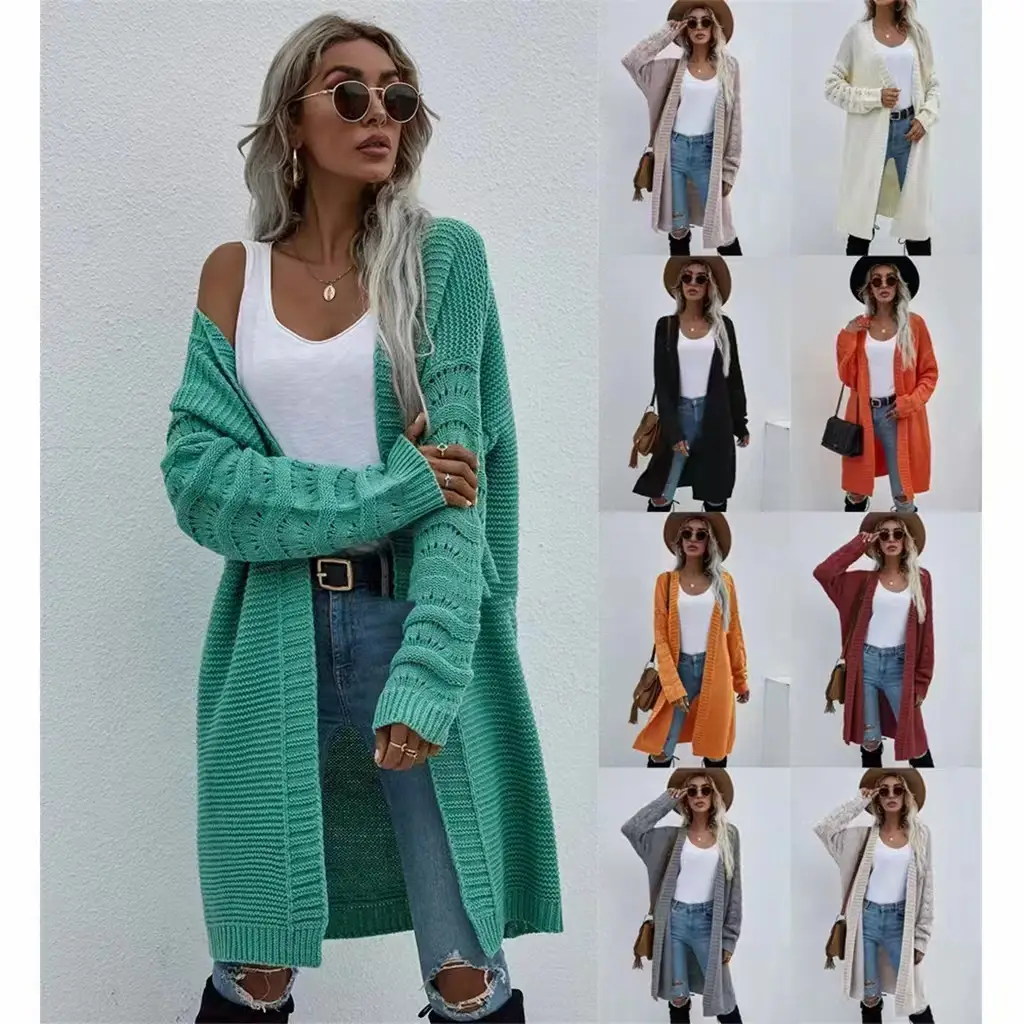 Women Long Knitted Cardigan Autumn Casual Sweater