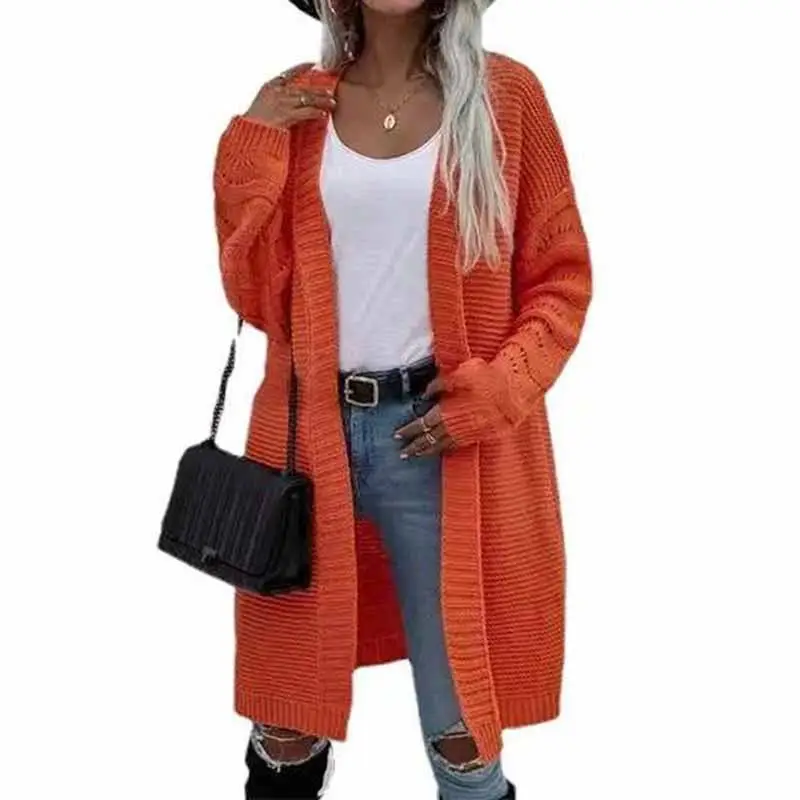 Women Long Knitted Cardigan Autumn Casual Sweater