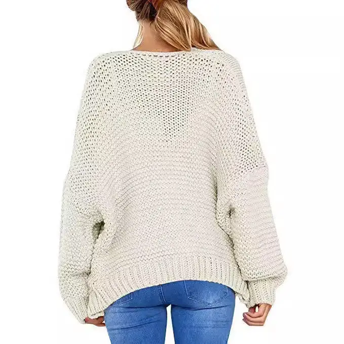 Women Thick Knit Twist Cardigan Loose Plus Size