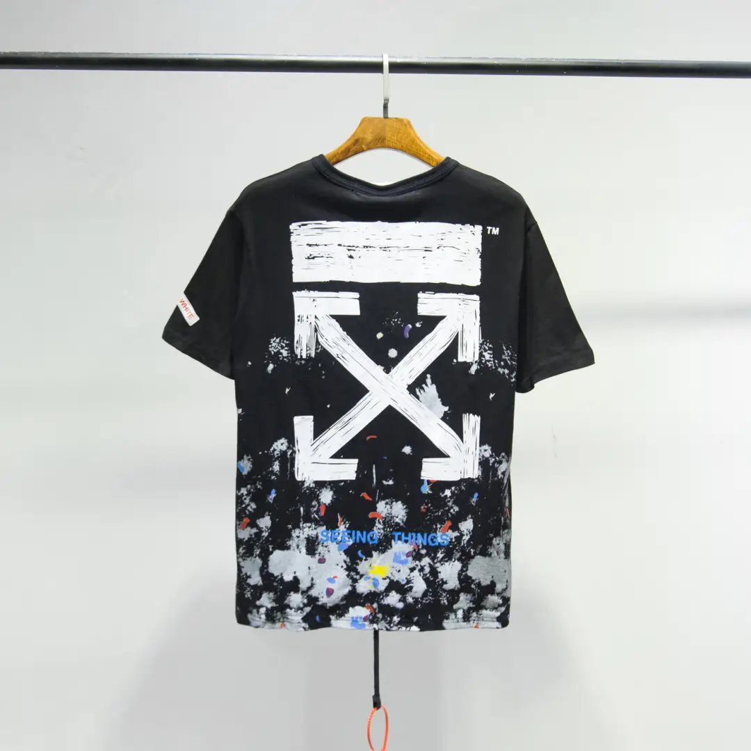 Women Black Splash Ink T-Shirt Summer Casual Streetwear