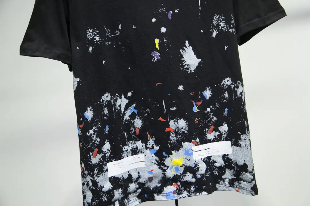 Women Black Splash Ink T-Shirt Summer Casual Streetwear