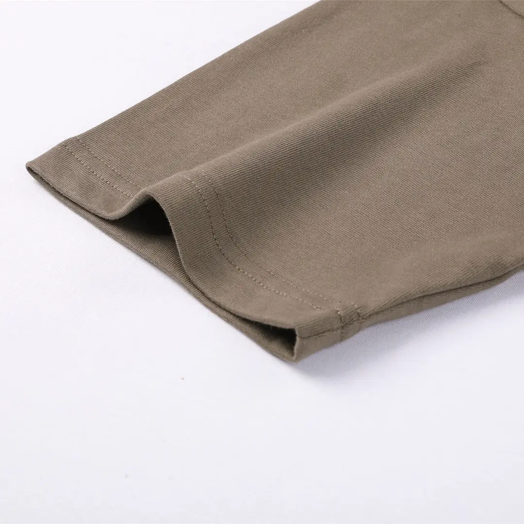 Men Loose Fit 250g Cotton T-Shirt Solid Color