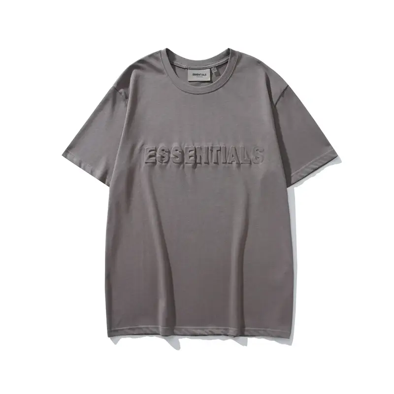 Men Embossed ESSENTIALS T-Shirt Casual Short Sleeve