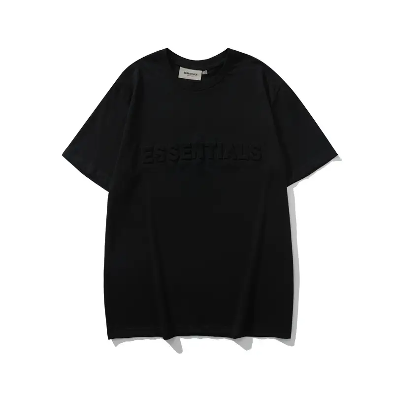 Men Embossed ESSENTIALS T-Shirt Casual Short Sleeve