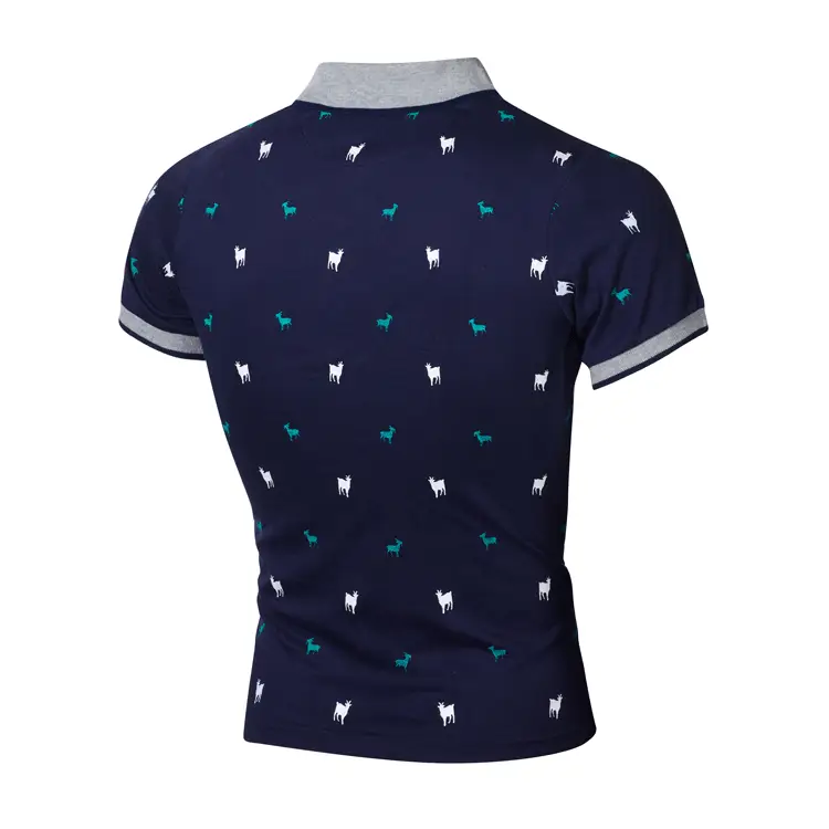 New Men's Lapel T-shirt Fashionable Printed European Version Large Size T-shirt Short Sleeve T-shirt