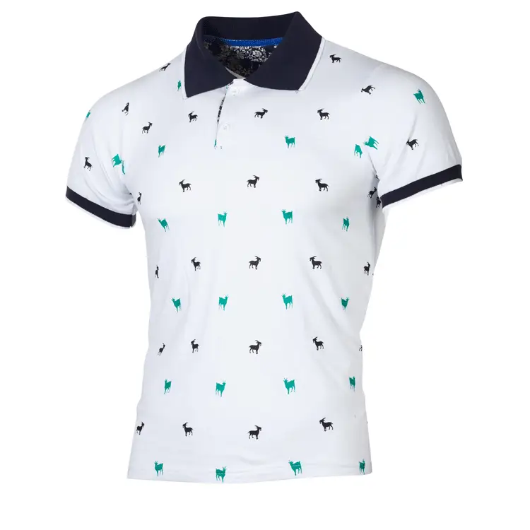 New Men's Lapel T-shirt Fashionable Printed European Version Large Size T-shirt Short Sleeve T-shirt