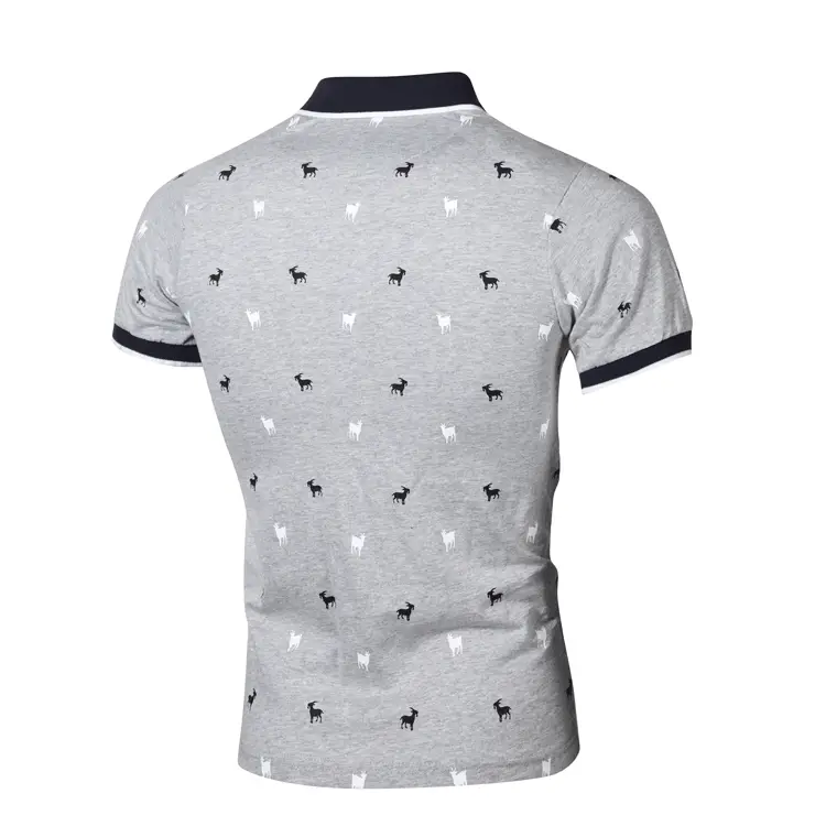 New Men's Lapel T-shirt Fashionable Printed European Version Large Size T-shirt Short Sleeve T-shirt