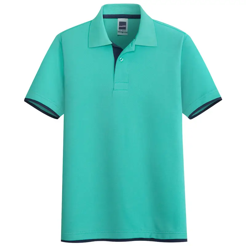 Men Slim Fit Polo Shirt Sapphire Blue Summer Korean Style