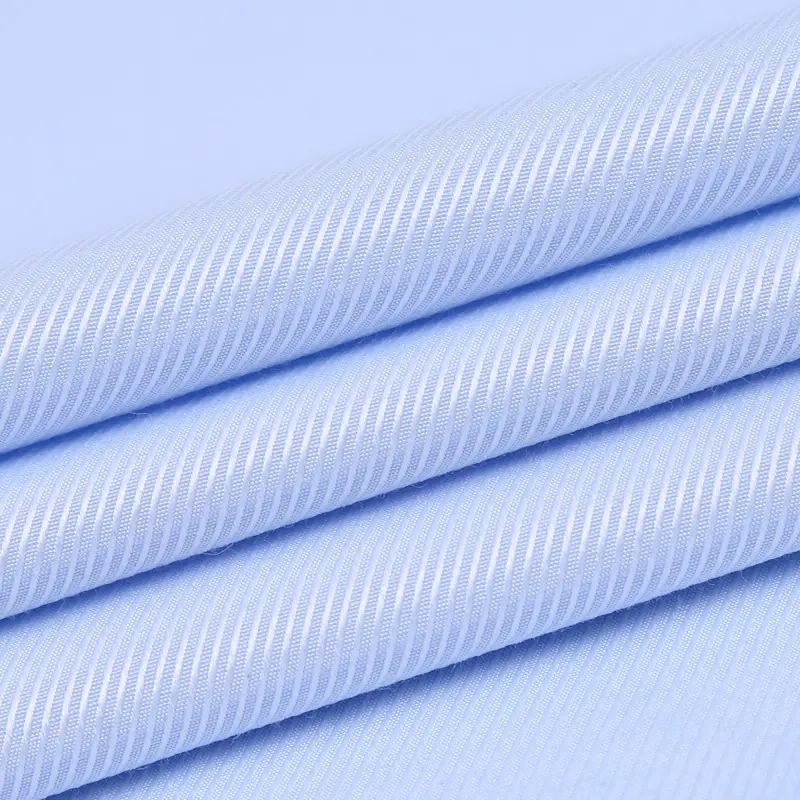 Blue Stripe Business Shirt with Cufflinks for Men