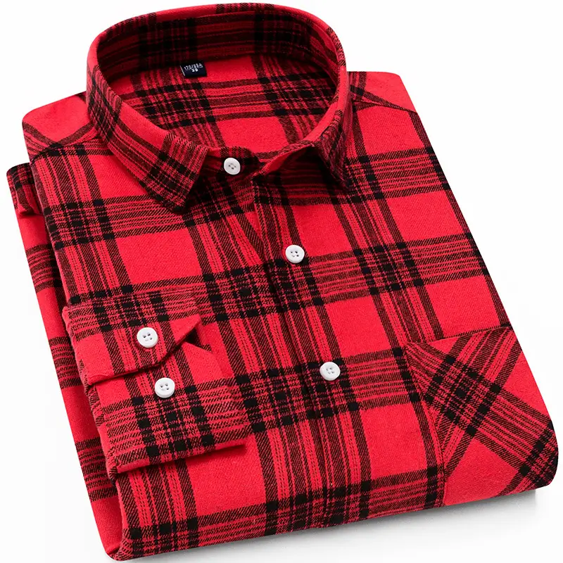 Men Plaid Long Sleeve Shirt Autumn Casual Blue Yellow