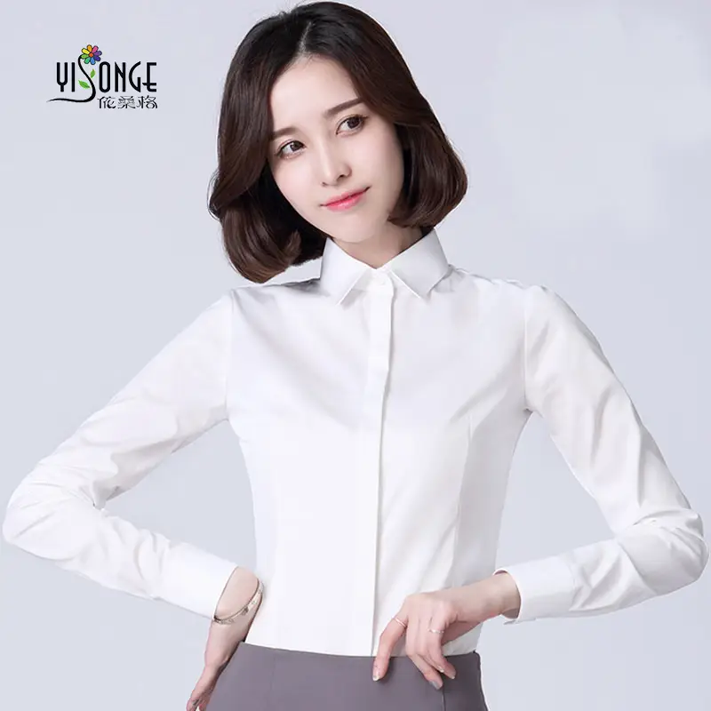 White Women's Slim Fit Non-Iron Business Shirt