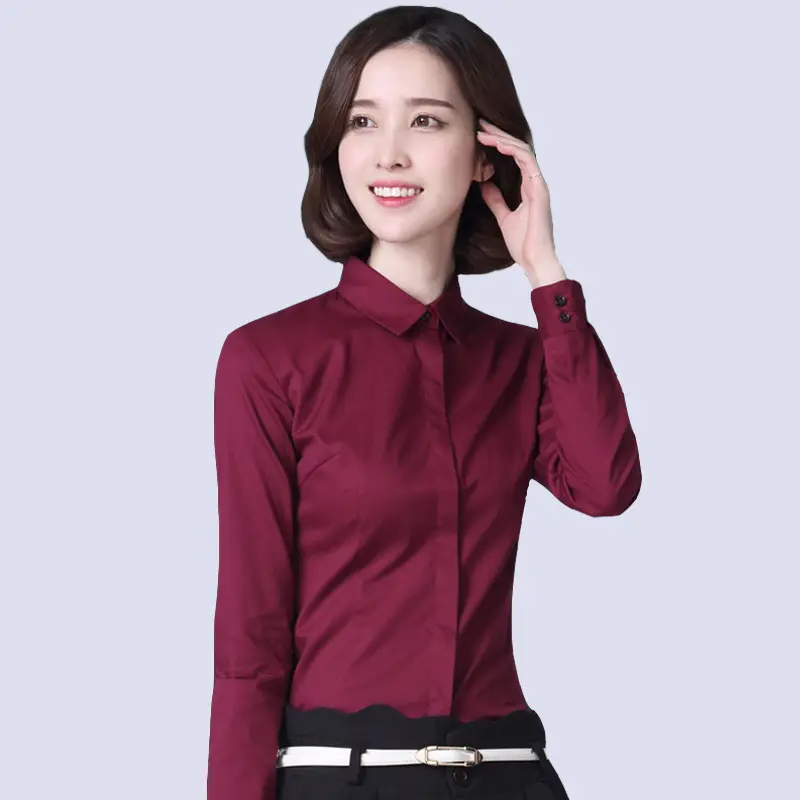 White Women's Slim Fit Non-Iron Business Shirt