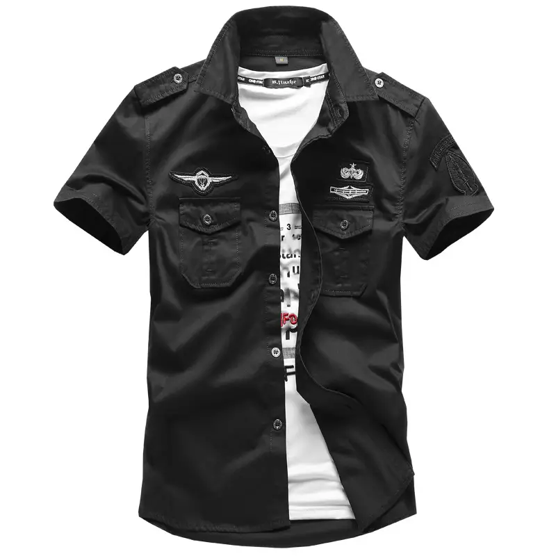 White Men's Loose Cotton Short Sleeve Shirt Plus Size