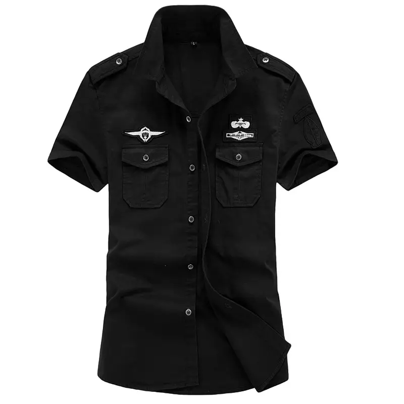 White Men's Loose Cotton Short Sleeve Shirt Plus Size